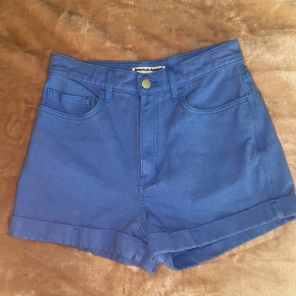 American Apparel High-Waisted Blue Shorts